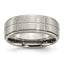 Chisel Titanium Brushed Center Block Design 8mm Ridged Edge Band