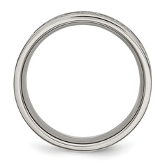 Chisel Titanium Brushed Center 8mm Scroll Design Band