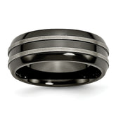 Titanium Grey & Black Ti Brushed and Polished 8mm Band