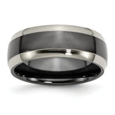 Chisel Titanium Grey and Black Ti Polished 8mm Band