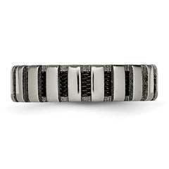 Chisel Titanium Polished with Black IP-plated Wire 6mm Band