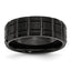 Chisel Titanium Brushed and Polished Black IP-plated 8mm Notched Band