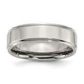 Chisel Titanium Polished 7mm Ridged Edge Band