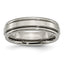 Chisel Titanium Polished 6mm Grooved Edge Band