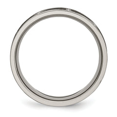 Titanium Polished Laser Design 8mm Flat Band