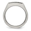 Chisel Titanium Brushed and Polished Black IP-plated CZ Signet Ring