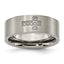 Chisel Titanium Brushed 1/15 Carat Diamond Cross 8mm Flat Band