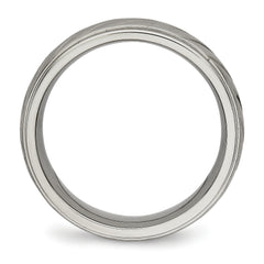 Chisel Titanium Brushed and Polished 7mm Grooved Band