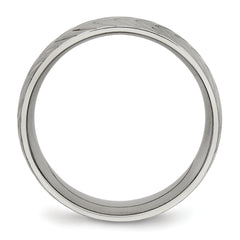 Chisel Titanium Polished Diamond Cut 8mm Band