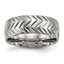 Chisel Titanium Polished Diamond Cut 8mm Band