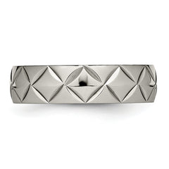 Titanium Polished Diamond Cut 6mm Band