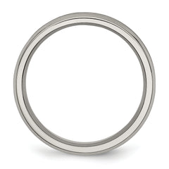 Chisel Titanium Brushed and Polished Concave 6mm Beveled Edge Band