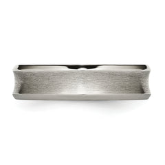 Chisel Titanium Brushed and Polished Concave 6mm Beveled Edge Band