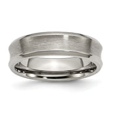 Chisel Titanium Brushed and Polished Concave 6mm Beveled Edge Band