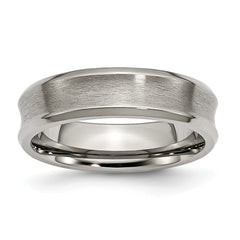 Chisel Titanium Brushed and Polished Concave 6mm Beveled Edge Band