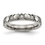 Titanium Polished with CZ CriSterling Silver Cross 4mm Grooved Band