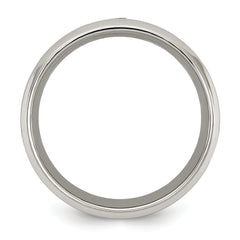 Chisel Titanium Polished with Black Carbon Fiber Inlay and CZ 8mm Band