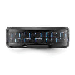 Chisel Black Titanium Polished with Black and Blue Carbon Fiber Inlay 8mm Band