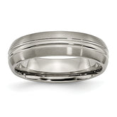 Chisel Titanium Brushed Center 6mm Grooved Band