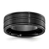 Chisel Titanium Black IP-plated Brushed and Polished 8mm Band