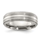 Chisel Titanium Brushed and Polished Textured Edge 7mm Band