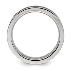 Chisel Titanium Brushed with CZ Flat 7.00mm Band