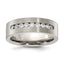 Chisel Titanium Brushed with CZ Flat 7.00mm Band
