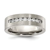 Chisel Titanium Brushed with CZ Flat 7.00mm Band