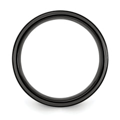 Chisel Black Titanium Polished with Grey Carbon Fiber Inlay 8.00mm Band