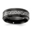 Chisel Carbon Fiber Inlay Wedding Band in Black Titanium, 8mm, Size 7–13 - Sophia Jewelers