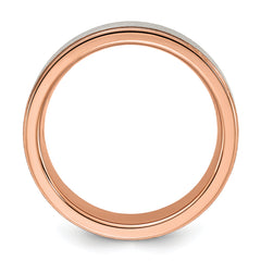 Chisel Titanium Brushed and Polished Rose IP-plated 7mm Band