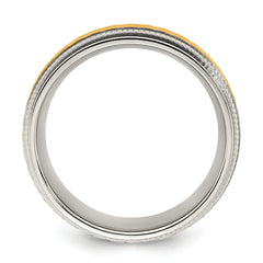 Chisel Titanium Polished with Yellow IP-plated Center 8.00mm Band