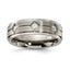 Chisel Titanium Polished with Brushed Center with CZ 7.00mm Band