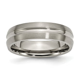 Chisel Titanium Brushed and Polished 6mm Grooved Band