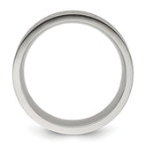 Chisel Titanium Polished Laser-cut Grooved 8mm Band