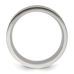 Chisel Titanium Polished Laser-cut Grooved 8mm Band