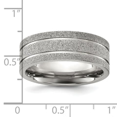 Chisel Titanium Polished Laser-cut Grooved 8mm Band