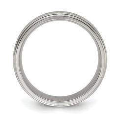 Chisel Titanium Polished Laser-cut Center 8mm Band