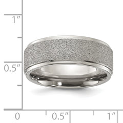 Chisel Titanium Polished Laser-cut Center 8mm Band