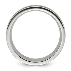 Chisel Titanium Polished with Turquoise and Black Star Sandstone Inlay 8mm Band