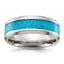 Turquoise Inlay Wedding Band in Titanium, 8mm - Sophia Jewelers