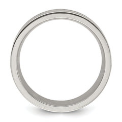 Chisel Titanium Polished with Black Resin and Wood Inlay 8mm Band