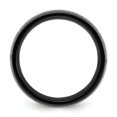 Chisel Titanium Polished Black IP-plated with Imitation Meteorite Inlay 8mm Band