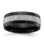 Chisel Meteorite Inlay Wedding Band in Black IP-Plated Titanium, 8mm, Size 8–13 - Sophia Jewelers