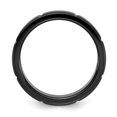 Chisel Titanium Polished Black IP-plated Grooved 6mm Band