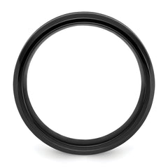 Chisel Titanium Polished Black IP-plated Brushed Center 8mm Band