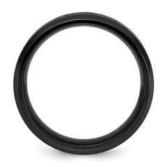 Chisel Titanium Polished Black IP-plated CZ 8mm Band