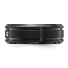 Chisel Titanium Polished Black IP-plated CZ 8mm Band