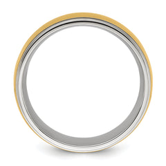 Chisel Titanium Polished with Brushed Yellow IP-plated Center 8mm Band