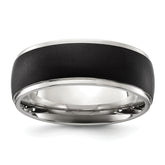 Chisel Titanium Polished with Brushed Black IP-plated Center 8mm Band